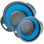 2 Pcs Blue Kitchen Strainer Colander Set Collapsible Silicone For Pasta. Fixed Price $18.29.