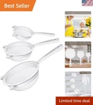 3 Pcs Plastic Nylon Mesh Strainer Colander With Handle Double Ear Fine Food M.... Fixed Price $26.00.