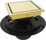 Webang 4 Inch Square Shower Gold Floor Drain With Flange Reversible 2 1 Cover. Fixed Price $29.99.