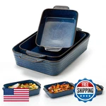 Kiln-transformed Blue Ceramic Baking Set Of 3, Casserole Dishes Oven,. Fixed Price $75.22.